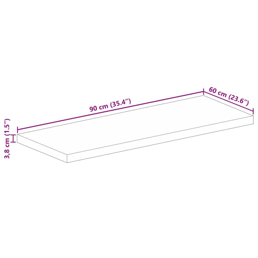 vidaXL Tischplatte 90x60x3,8 cm Rechteckig Altholz Massiv