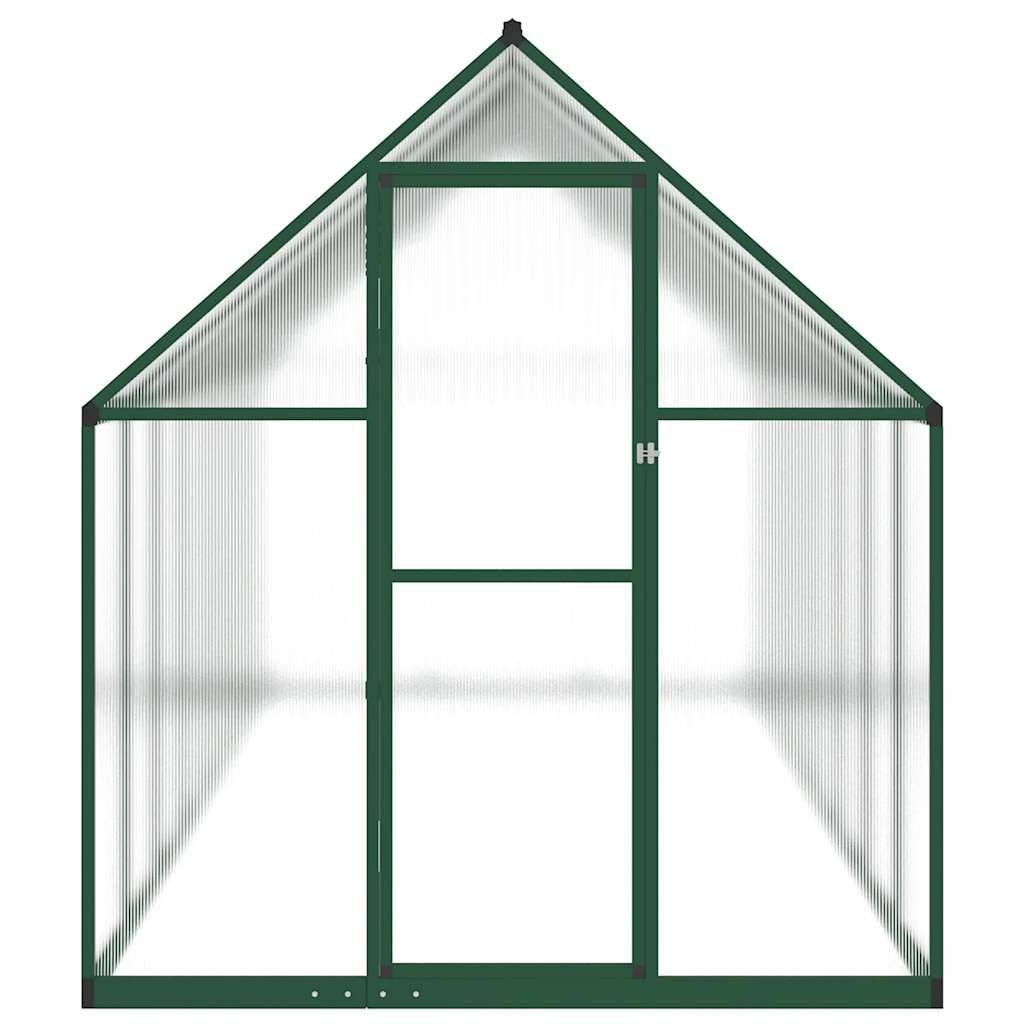 vidaXL Gewächshaus mit Fundamentrahmen Grün 445x169x195 cm Aluminimum