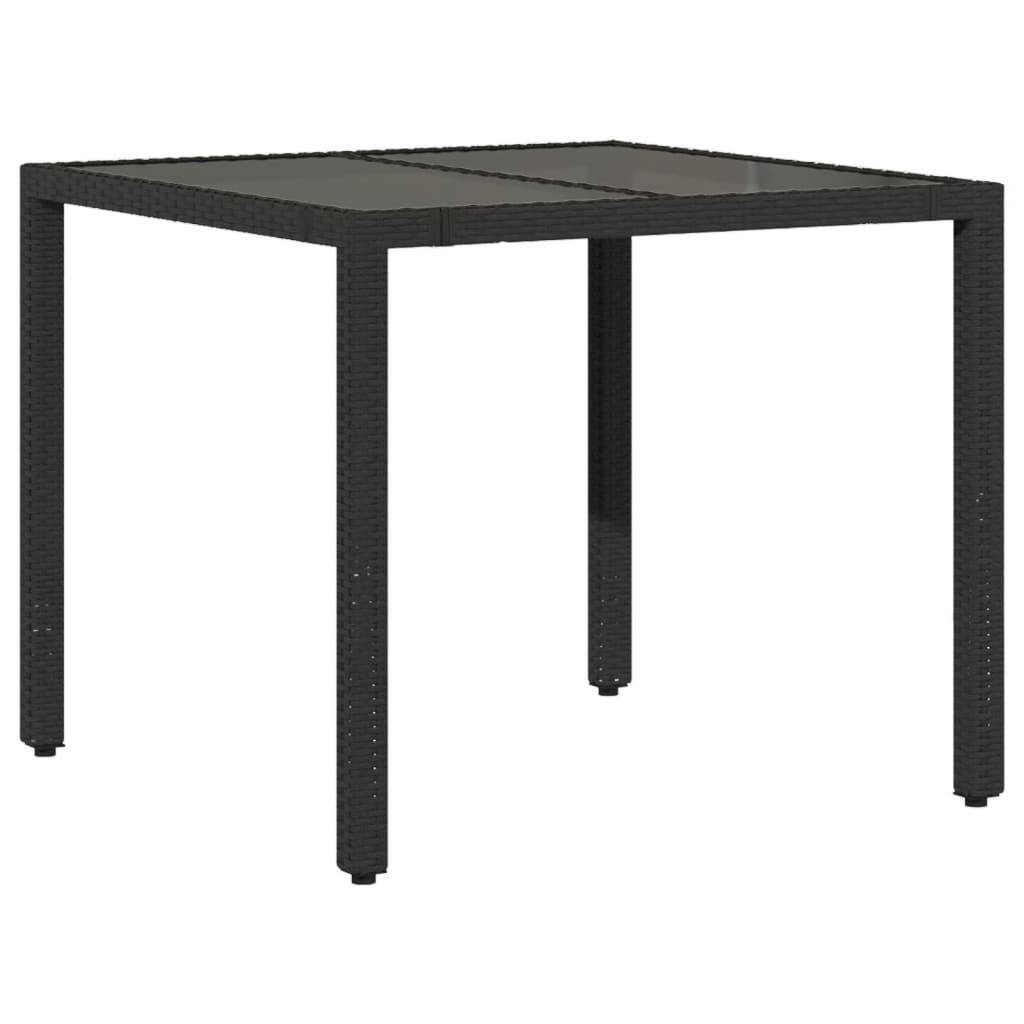 vidaXL 3-tlg. Bistro-Set mit Kissen Schwarz Poly Rattan