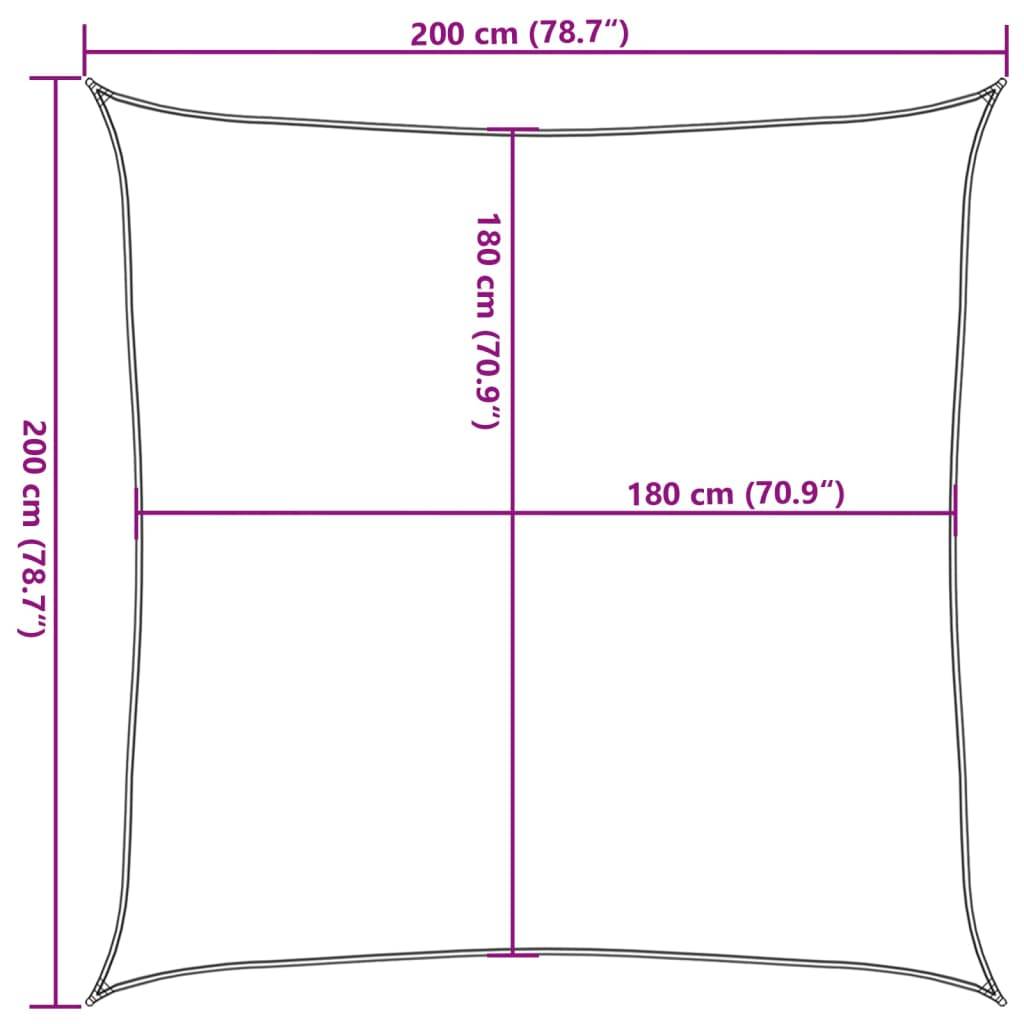 vidaXL Sonnensegel HDPE Quadratisch 2 x 2 m Beige