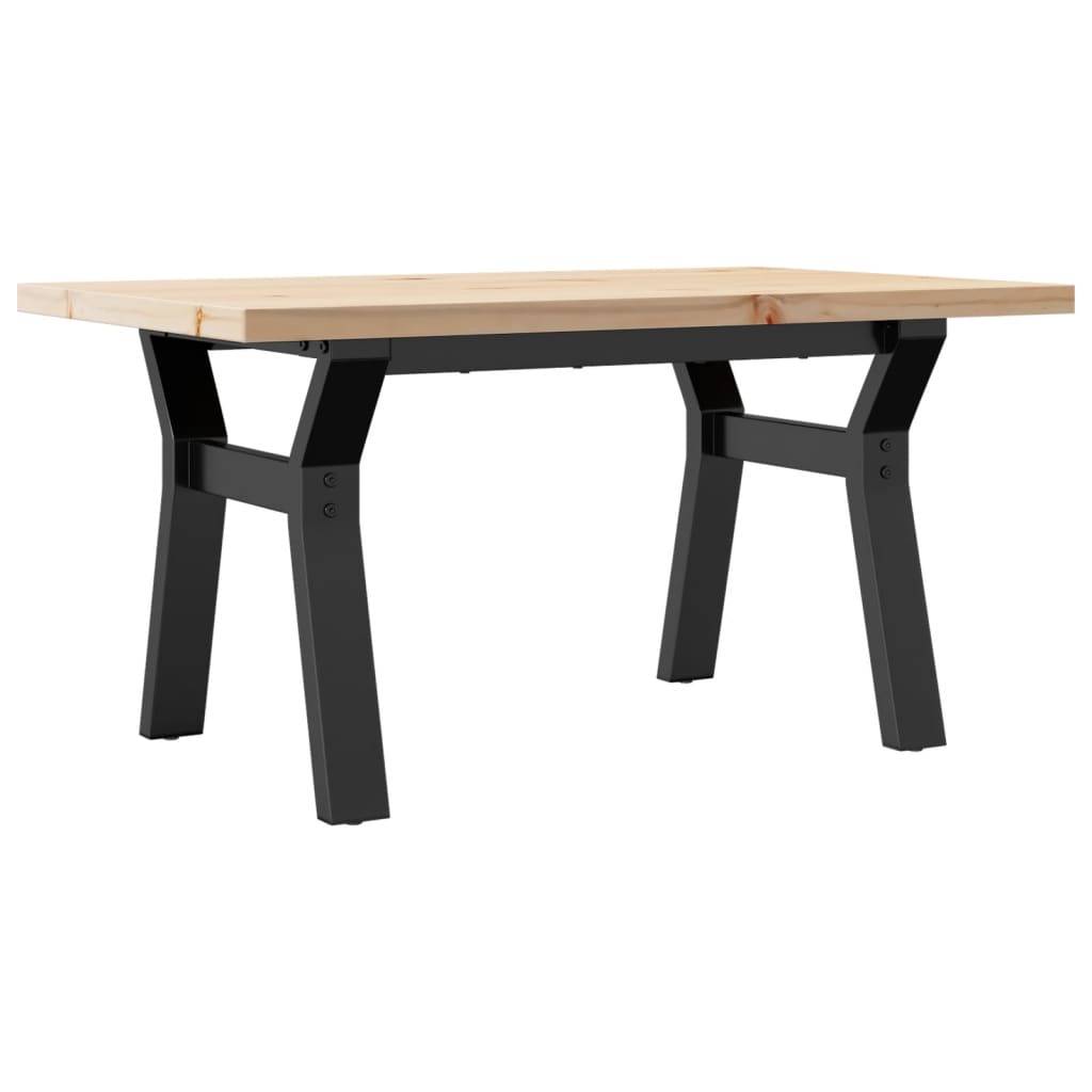 vidaXL Couchtisch Y-Gestell 80x50x40,5cm Massivholz Kiefer & Stahl