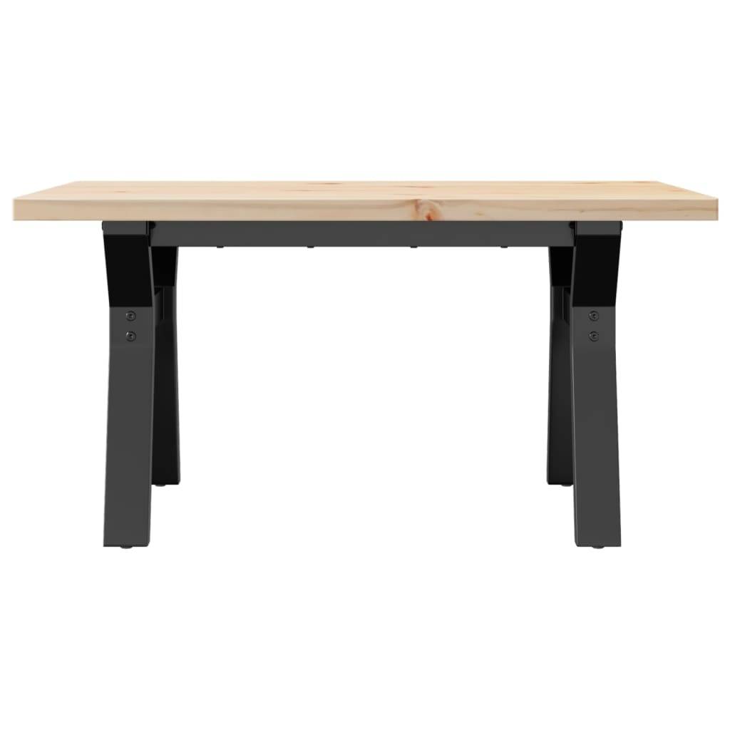 vidaXL Couchtisch Y-Gestell 80x50x40,5cm Massivholz Kiefer & Stahl