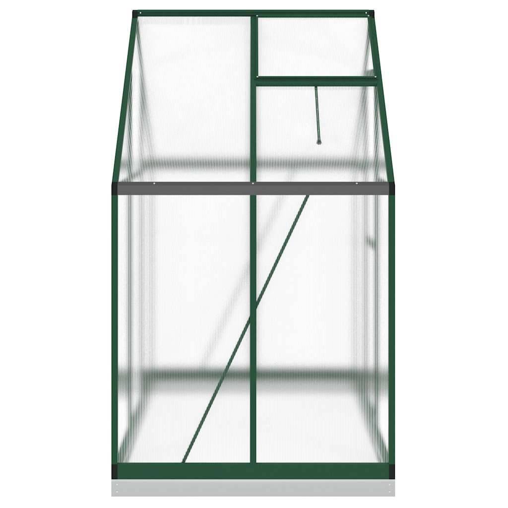 vidaXL Gewächshaus mit Fundamentrahmen Grün 169x114x202 cm Aluminimum
