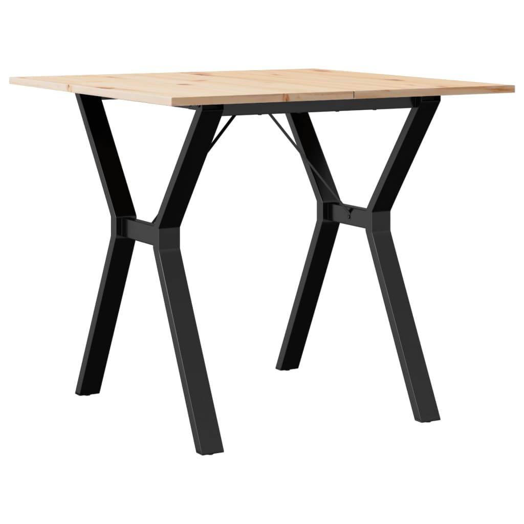 vidaXL Esstisch Y-Gestell 90x90x75 cm Massivholz Kiefer und Stahl