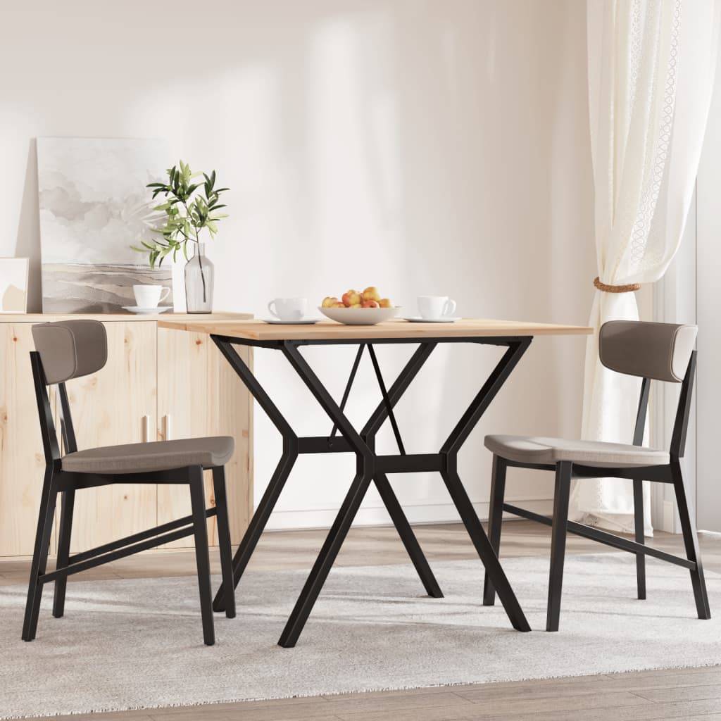 vidaXL Esstisch Y-Gestell 90x90x75 cm Massivholz Kiefer und Stahl