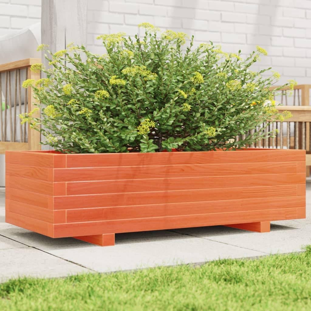 vidaXL Pflanzkübel Wachsbraun 90x40x26,5 cm Massivholz Kiefer
