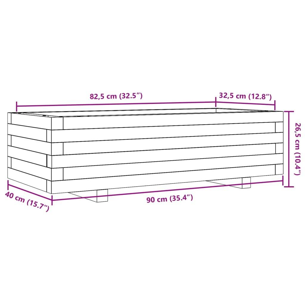 vidaXL Pflanzkübel Wachsbraun 90x40x26,5 cm Massivholz Kiefer
