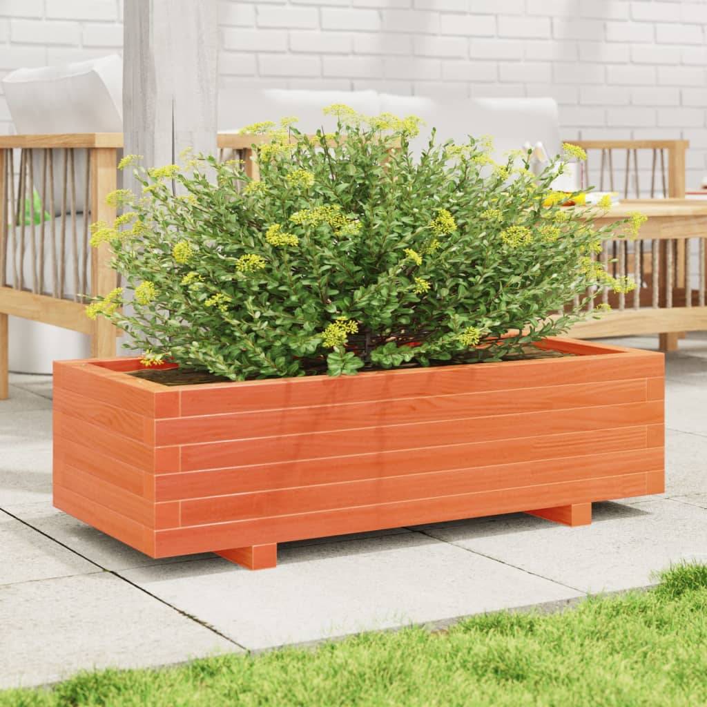 vidaXL Pflanzkübel Wachsbraun 90x40x26,5 cm Massivholz Kiefer