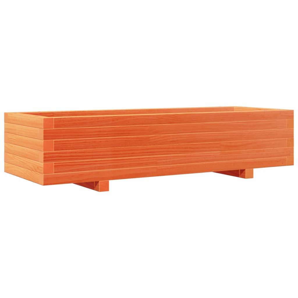 vidaXL Pflanzkübel Wachsbraun 110x40x26,5 cm Massivholz Kiefer