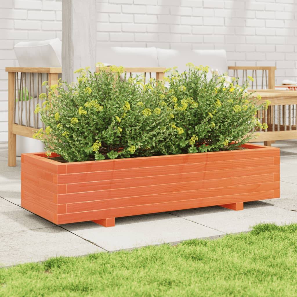 vidaXL Pflanzkübel Wachsbraun 110x40x26,5 cm Massivholz Kiefer