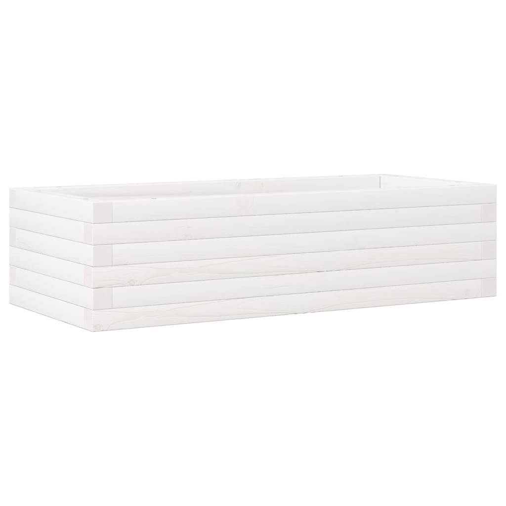 vidaXL Pflanzkübel Weiß 90x40x23 cm Massivholz Kiefer