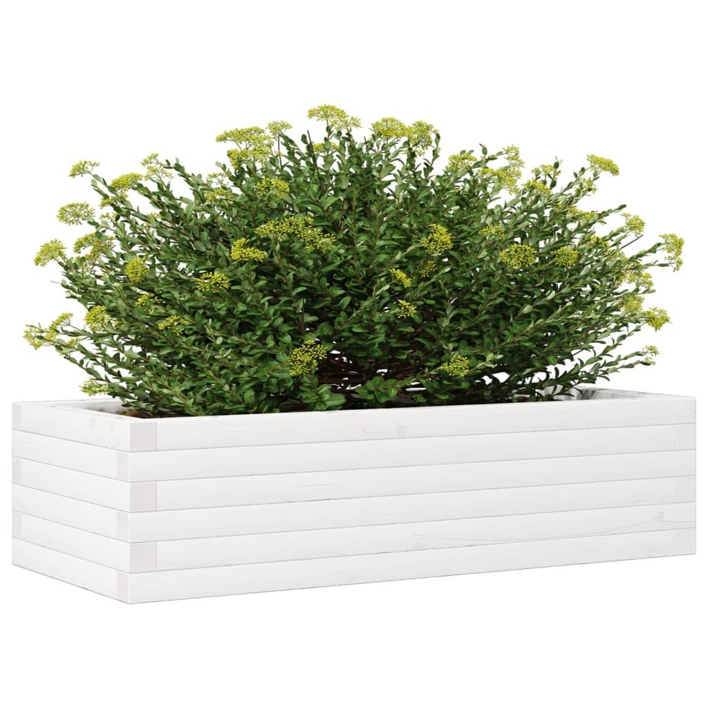 vidaXL Pflanzkübel Weiß 90x40x23 cm Massivholz Kiefer