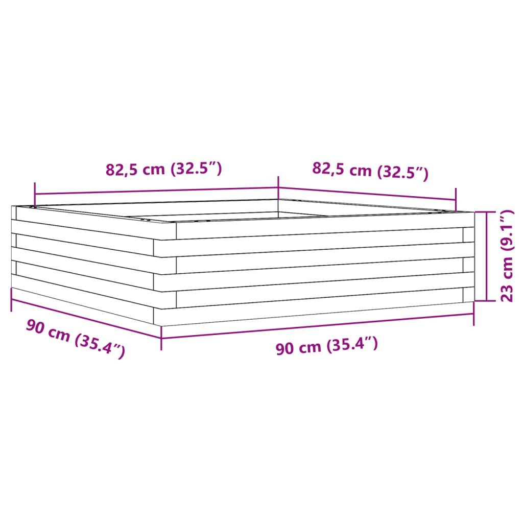 vidaXL Pflanzkübel 90x90x23 cm Kiefernholz Imprägniert