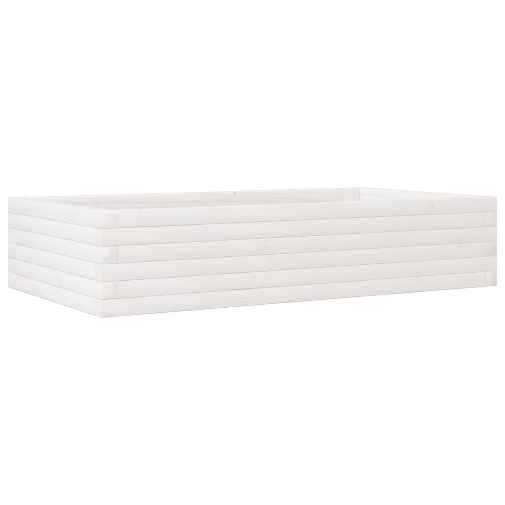 vidaXL Pflanzkübel Weiß 110x60x23 cm Massivholz Kiefer