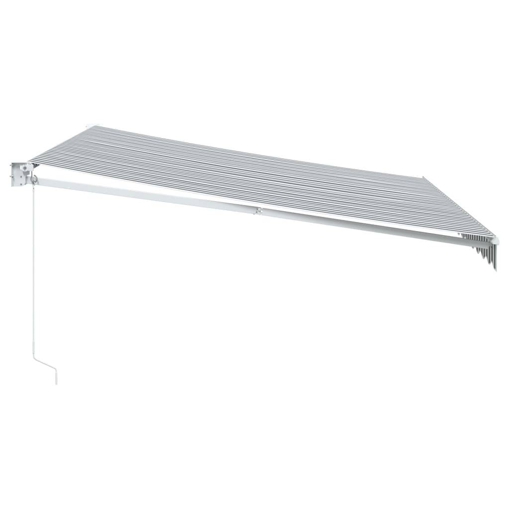 vidaXL Markise Einziehbar Anthrazit und Weiß 4x3 m Stoff und Aluminium