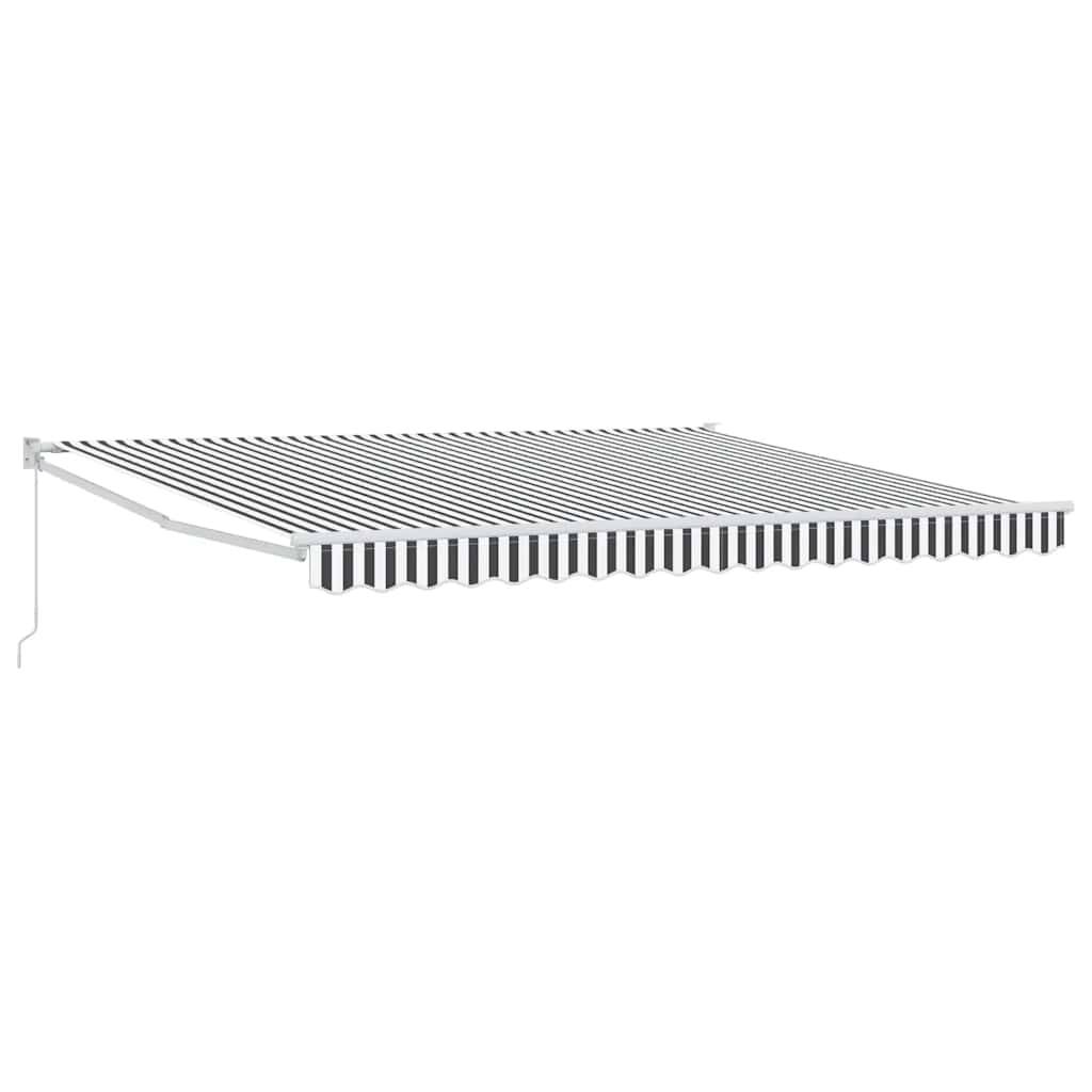 vidaXL Markise Einziehbar Anthrazit und Weiß 4x3 m Stoff und Aluminium