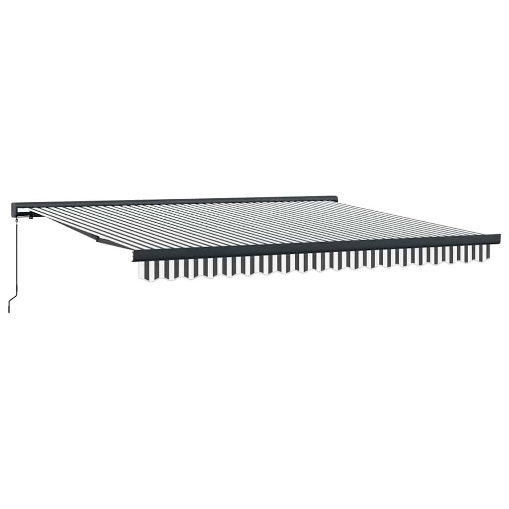 vidaXL Markise Einziehbar Anthrazit und Weiß 4x3 m Stoff und Aluminium