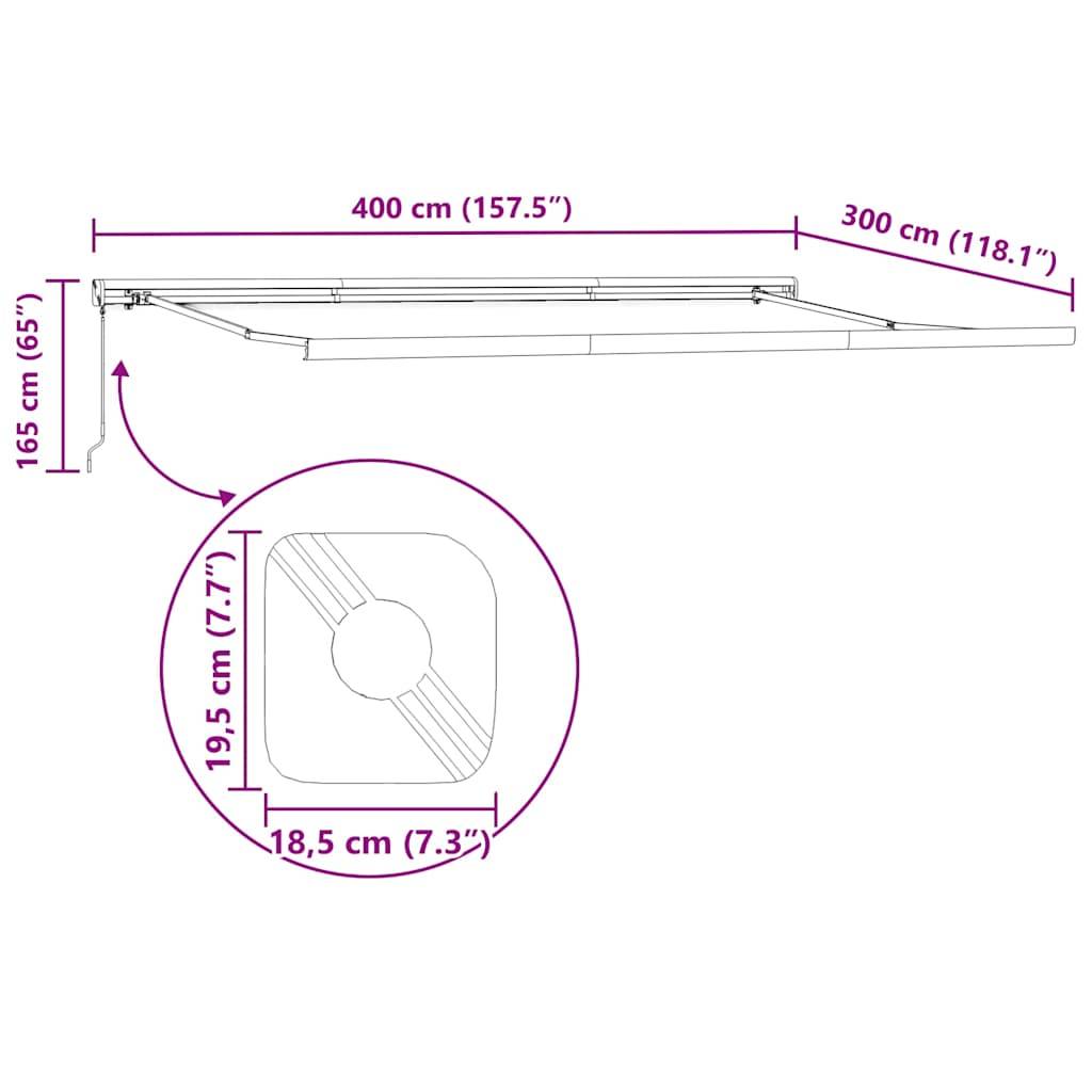 vidaXL Markise Einziehbar Anthrazit und Weiß 4x3 m Stoff und Aluminium