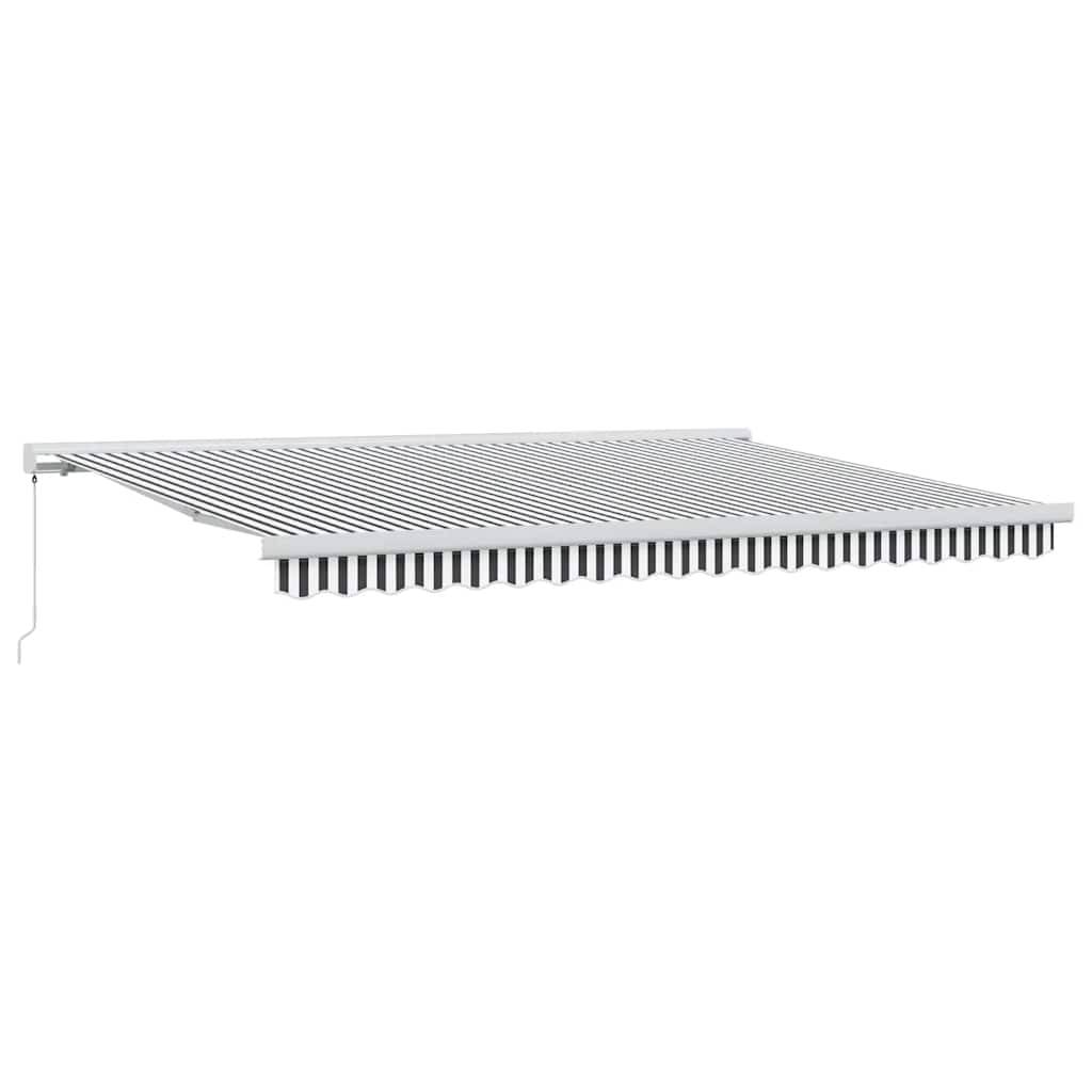 vidaXL Markise Einziehbar Anthrazit und Weiß 4,5x3 m Stoff Aluminium