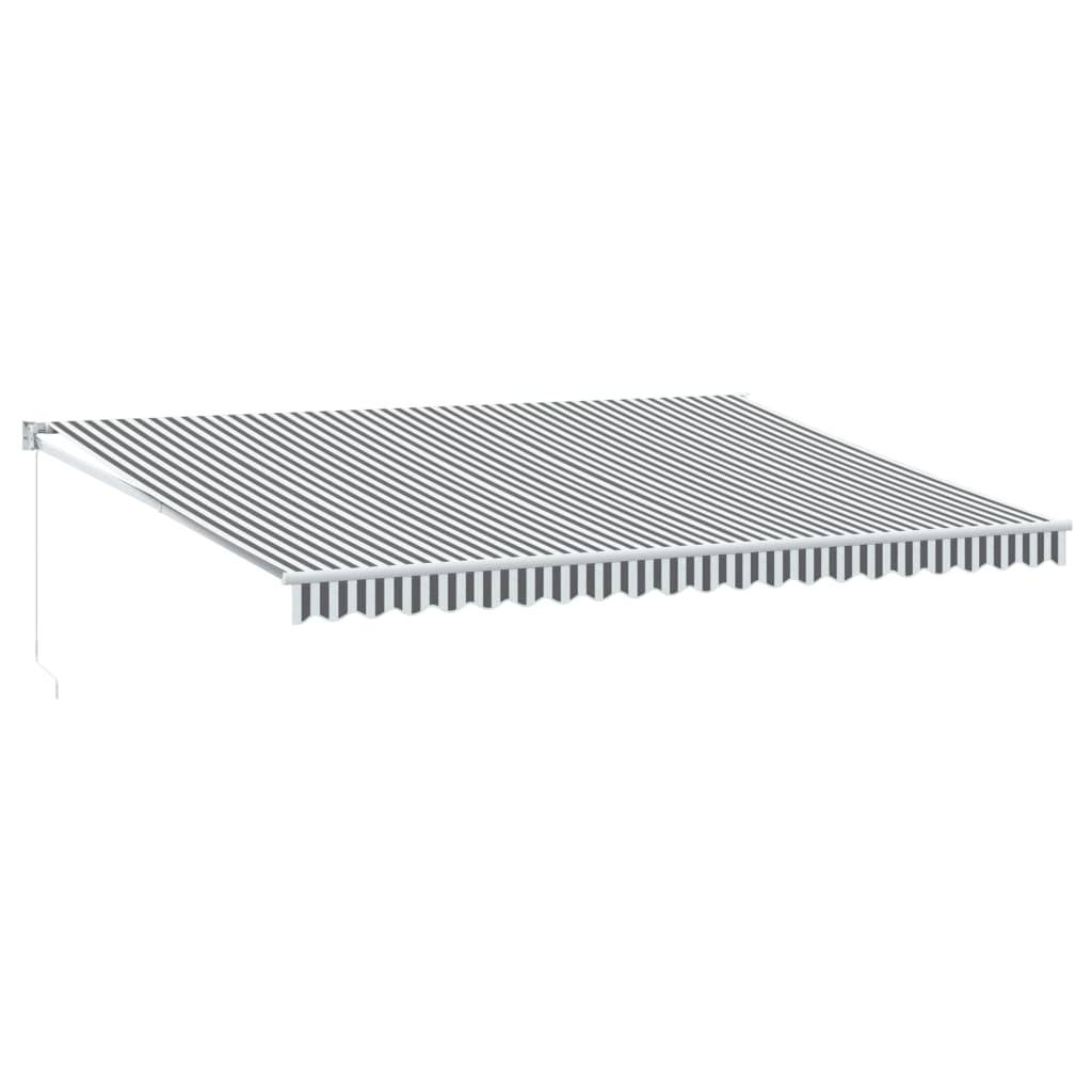 vidaXL Markise Einziehbar Anthrazit und Weiß 5x3 m Stoff und Aluminium