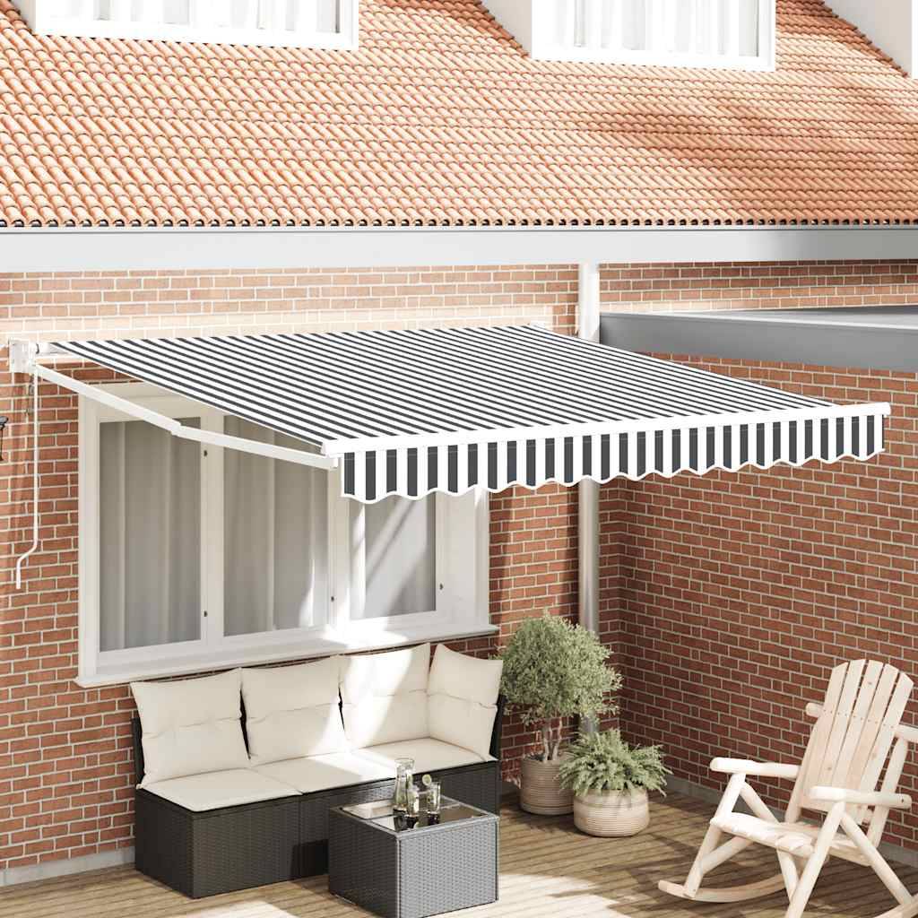 vidaXL Markise Einziehbar Anthrazit und Weiß 3x2,5 m Stoff & Aluminium