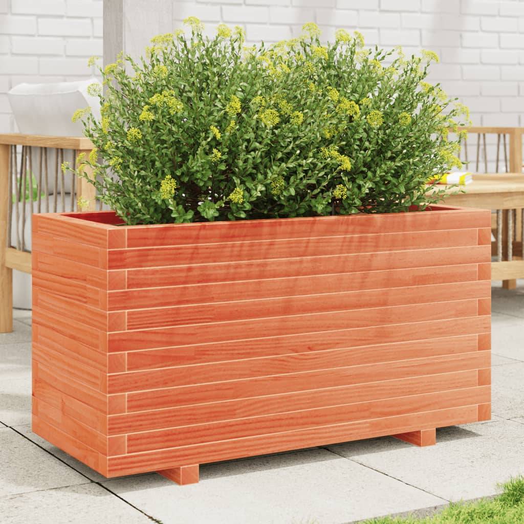 vidaXL Pflanzkübel Wachsbraun 90x40x49,5 cm Massivholz Kiefer