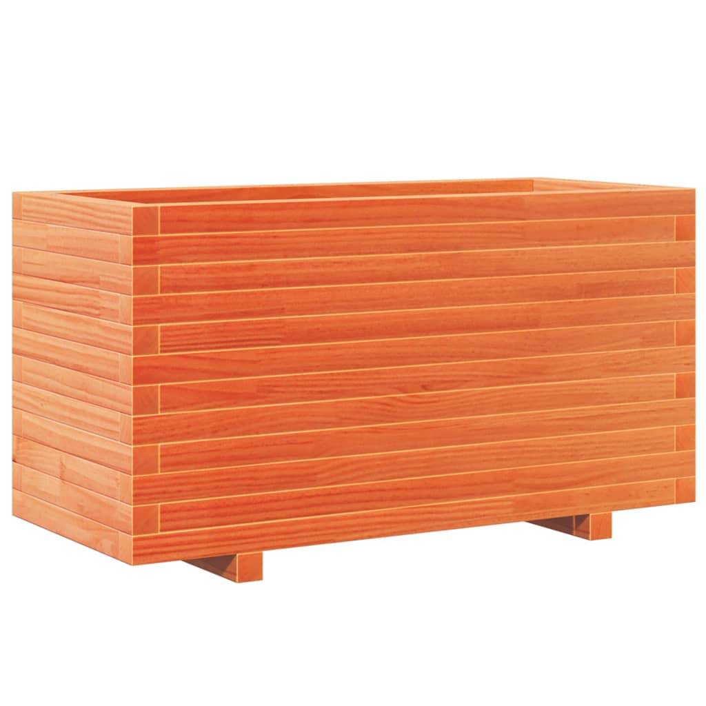 vidaXL Pflanzkübel Wachsbraun 90x40x49,5 cm Massivholz Kiefer