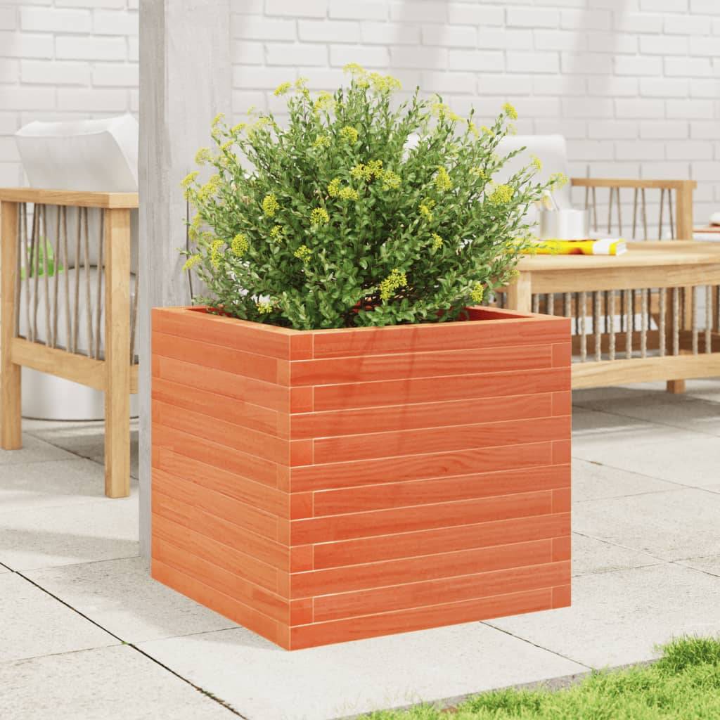 vidaXL Pflanzkübel Wachsbraun 50x50x45,5 cm Massivholz Kiefer