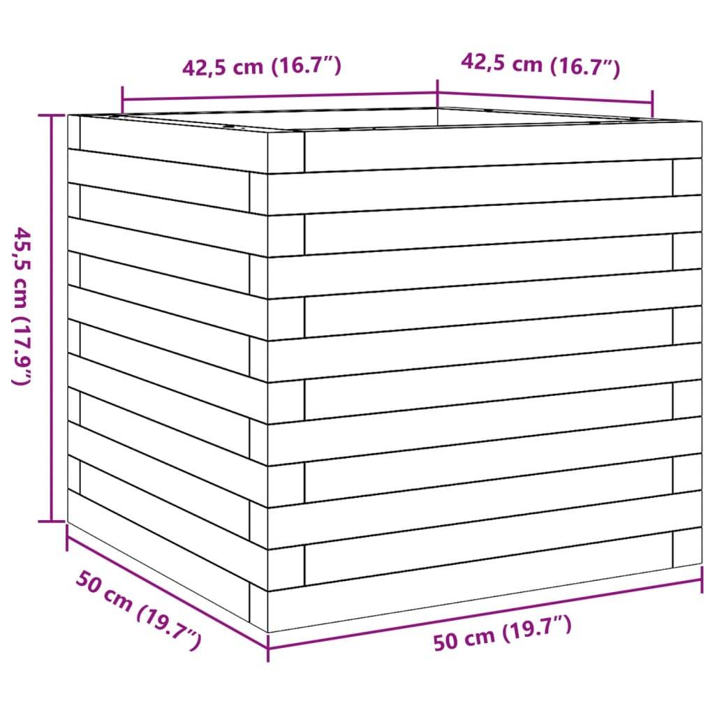 vidaXL Pflanzkübel Wachsbraun 50x50x45,5 cm Massivholz Kiefer