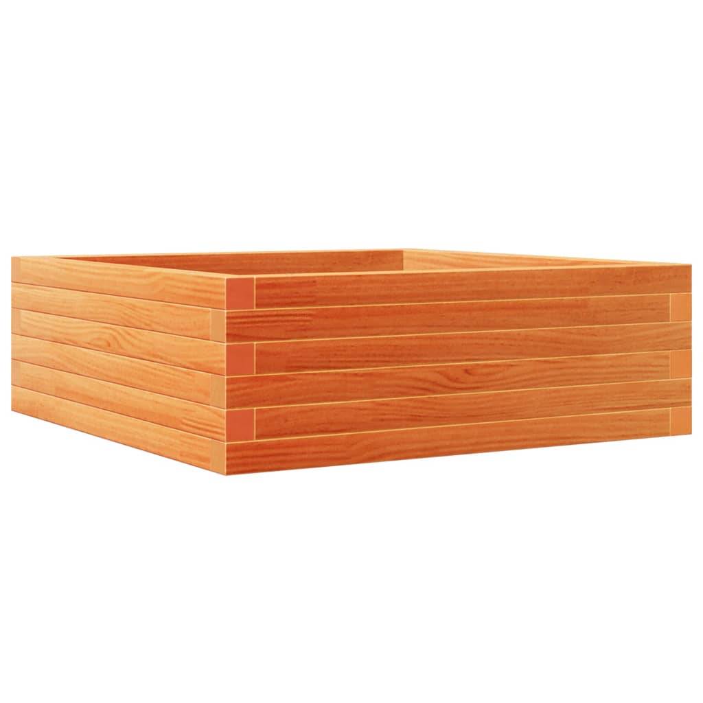 vidaXL Pflanzkübel Wachsbraun 70x70x23 cm Massivholz Kiefer