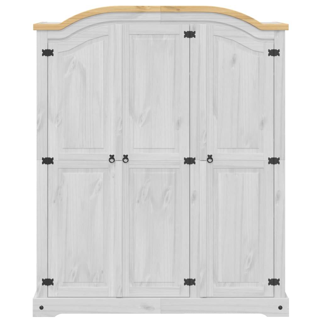 vidaXL Kleiderschrank Corona Weiß 151,5x52x186 cm Massivholz Kiefer