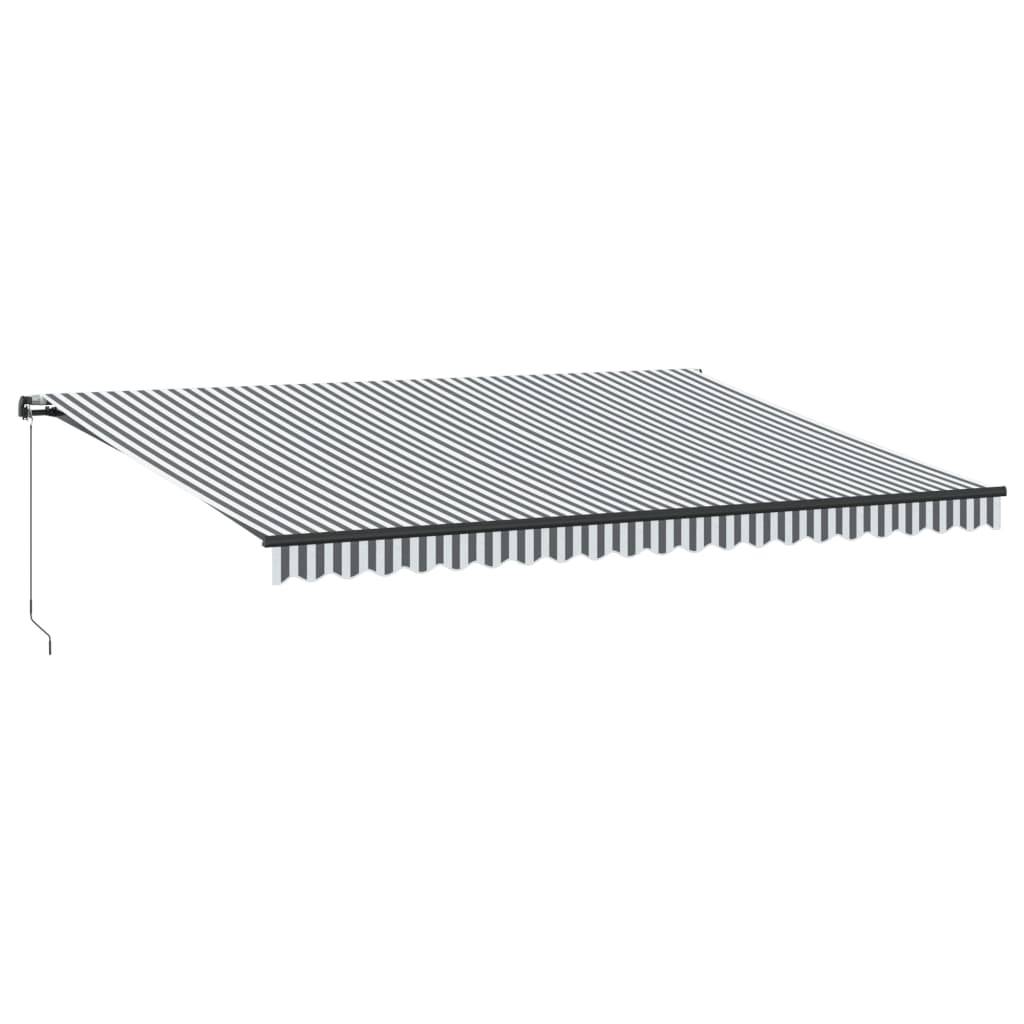 vidaXL Markise Manuell mit LEDs Anthrazit & Weiß 500x350 cm