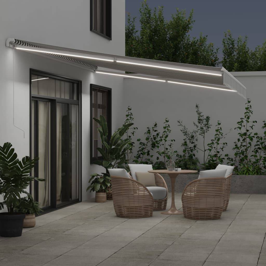 vidaXL Markise Manuell mit LED Anthrazit & Weiß 500x350 cm