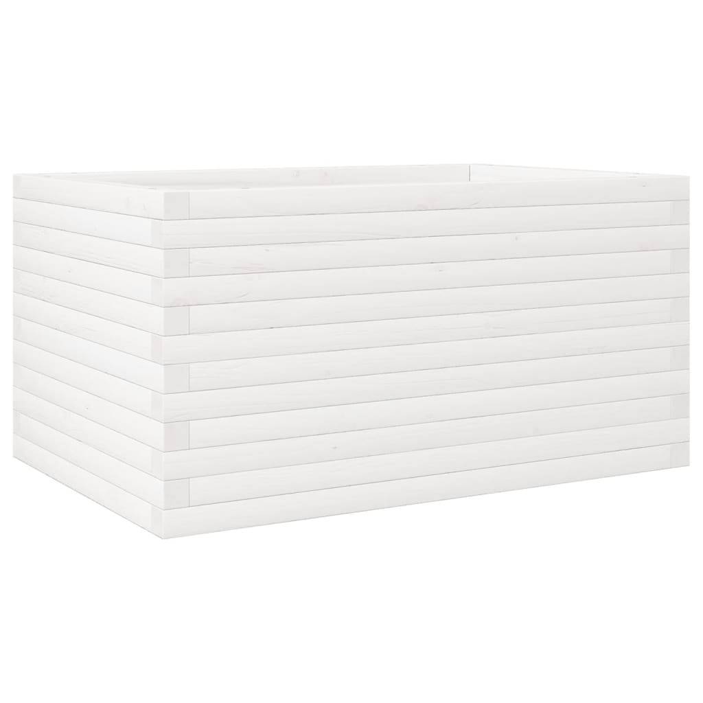 vidaXL Pflanzkübel Weiß 90x60x46 cm Massivholz Kiefer