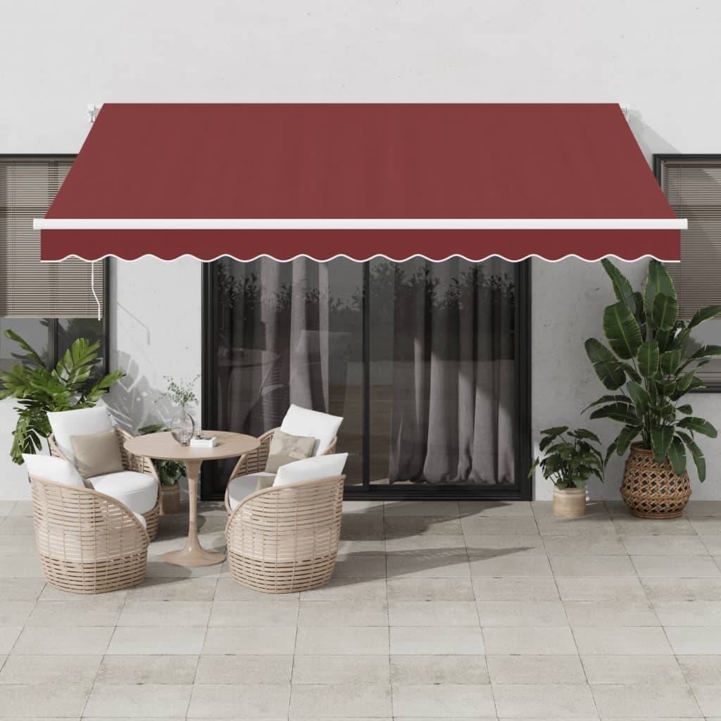 vidaXL Markise Manuell Weinrot 400x350 cm