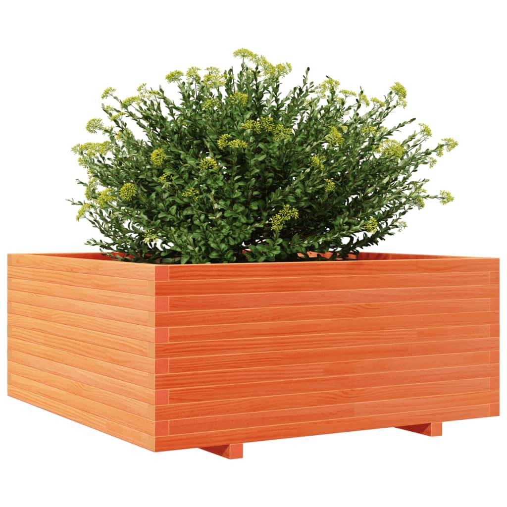 vidaXL Pflanzkübel Wachsbraun 110x110x49,5 cm Massivholz Kiefer