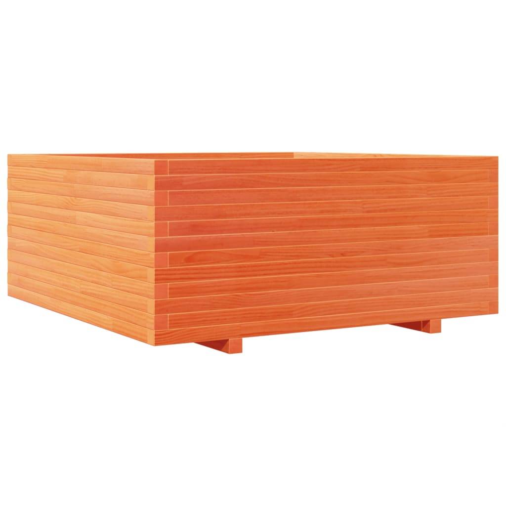 vidaXL Pflanzkübel Wachsbraun 110x110x49,5 cm Massivholz Kiefer