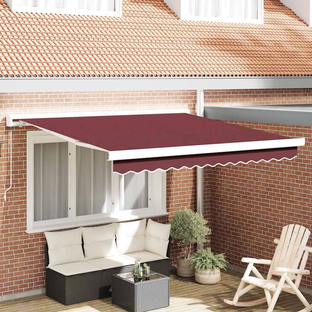 vidaXL Markise Manuell Weinrot 300x250 cm