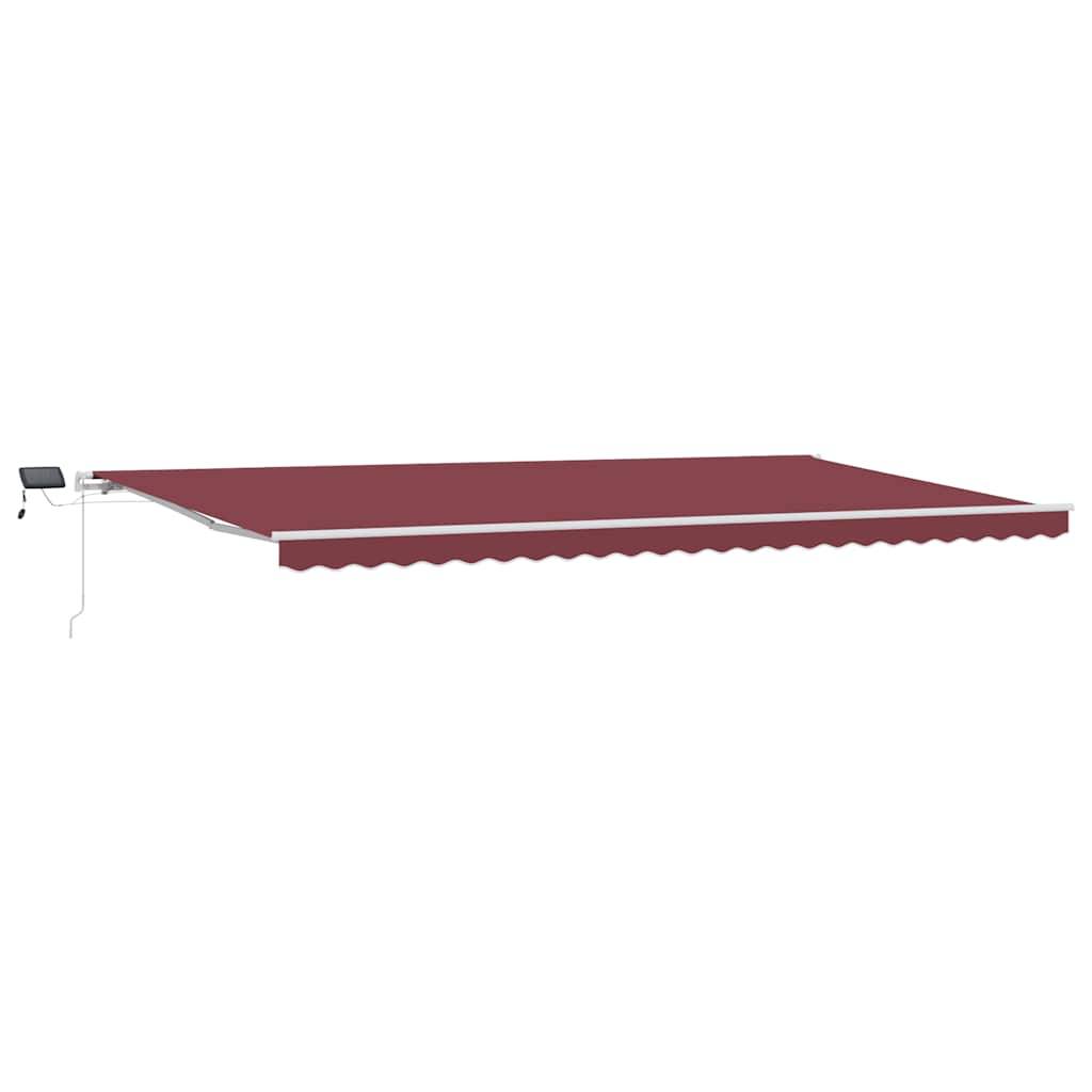 vidaXL Markise Manuell mit LED Weinrot 600x300 cm