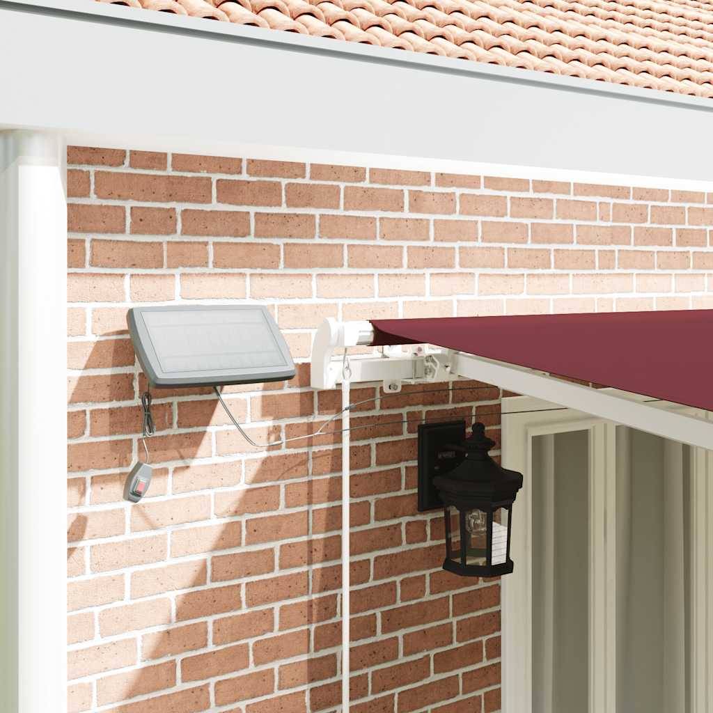 vidaXL Markise Manuell mit LED Weinrot 600x300 cm