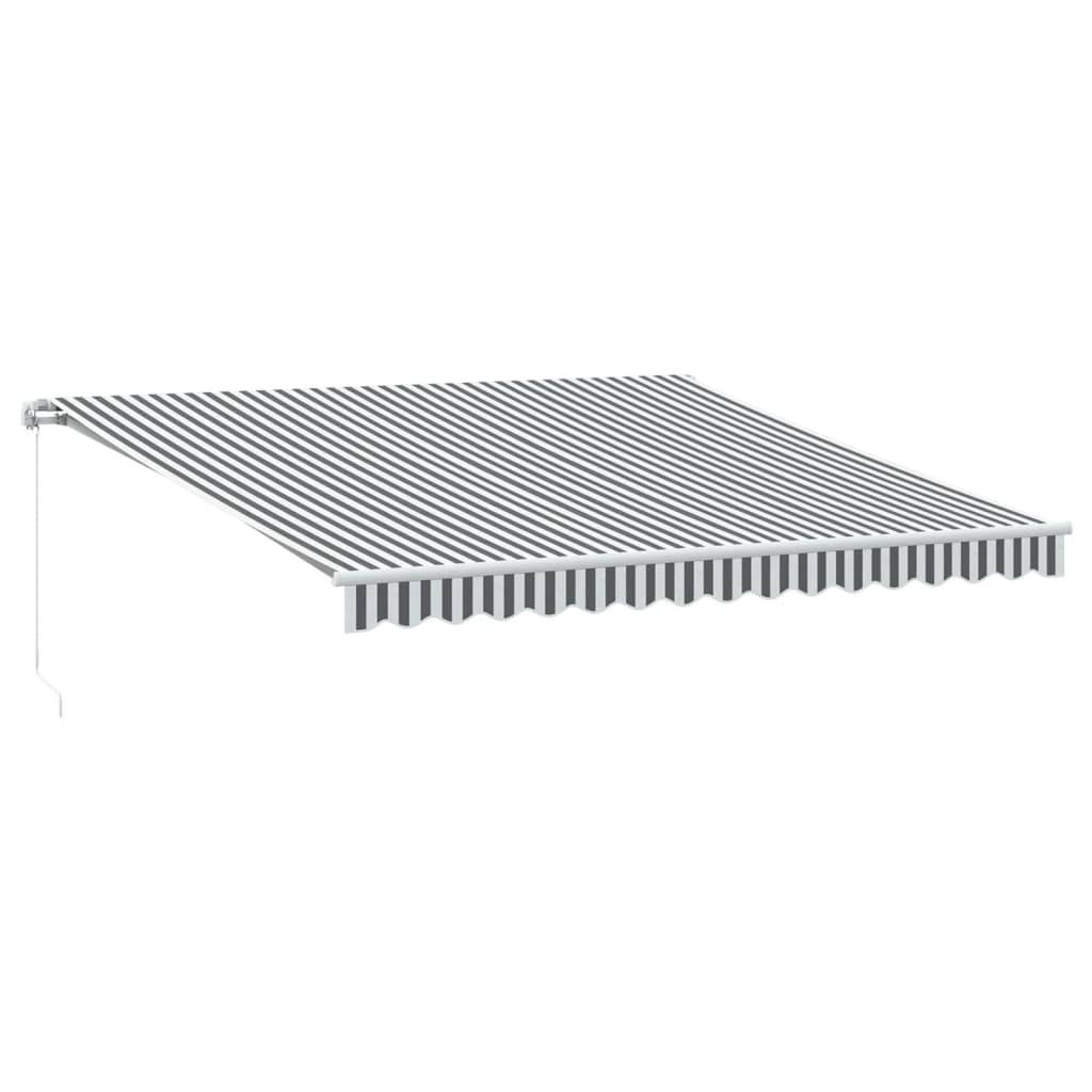vidaXL Markise Manuell mit LED Anthrazit & Weiß 400x350 cm