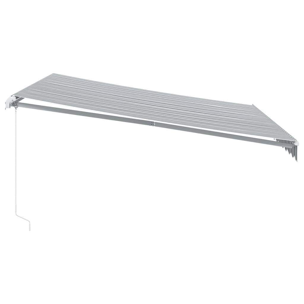 vidaXL Markise Manuell mit LED Anthrazit & Weiß 400x350 cm
