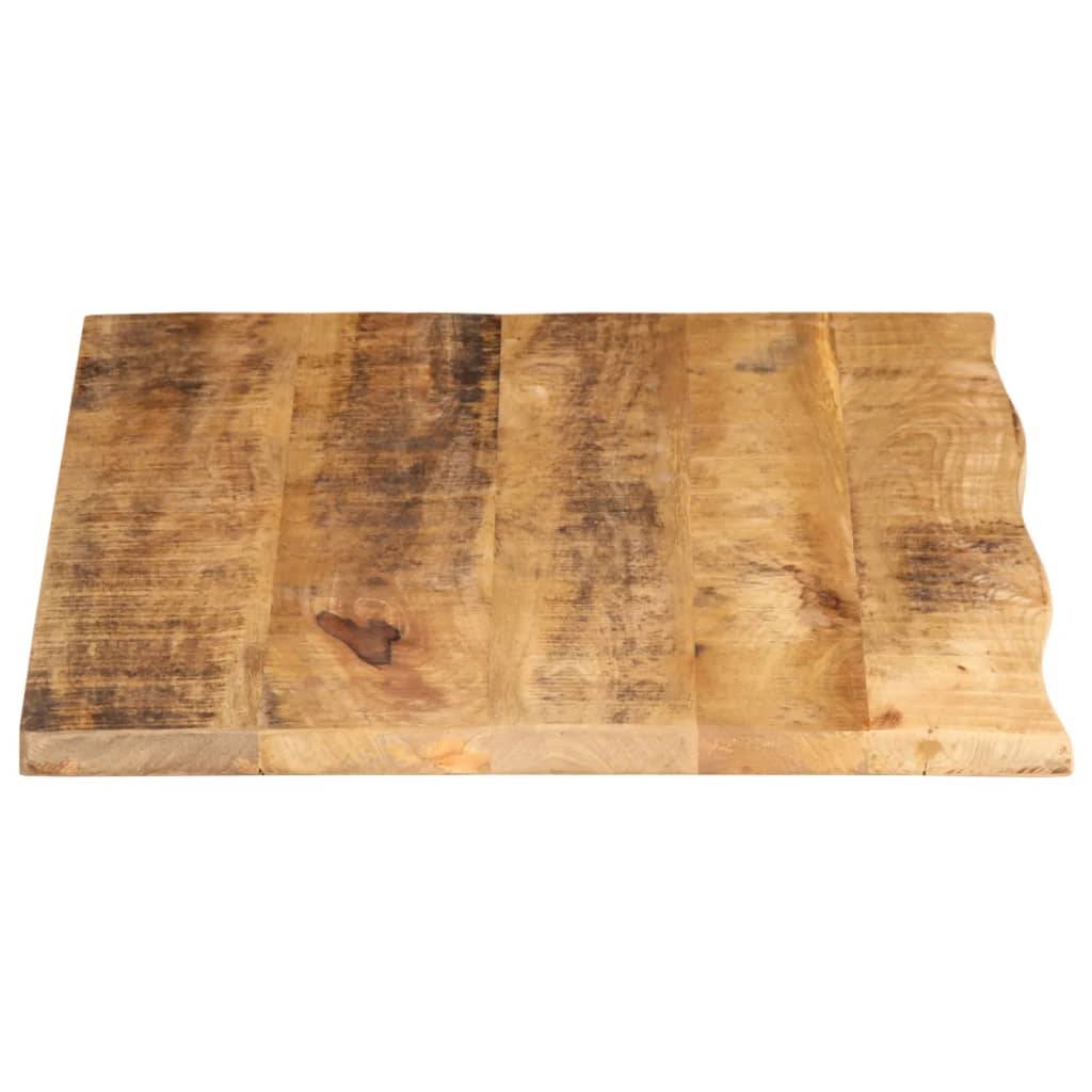 vidaXL Tischplatte 80x60x2,5 cm Baumkante Massivholz Raues Mangoholz