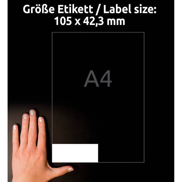 Etikett 105X42,3mm A4 ILC weiß 30 Blatt 420 Etiketten permanent