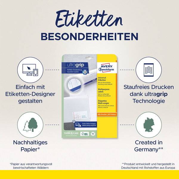 Etikett 105X42,3mm A4 ILC weiß 30 Blatt 420 Etiketten permanent