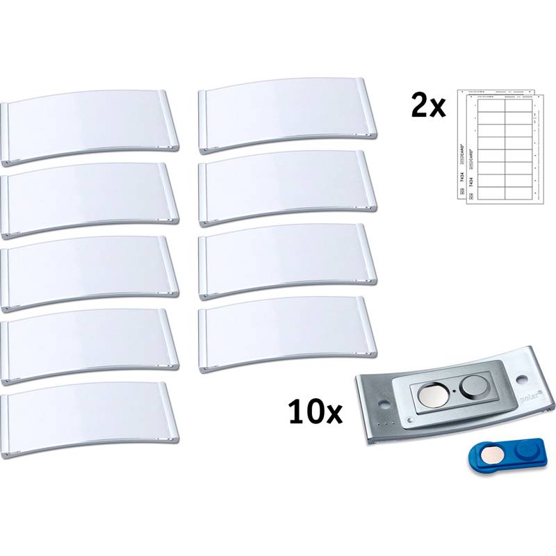 AVERY Zweckform Namensschild, 80 x 34 mm, silber, 10er Set
