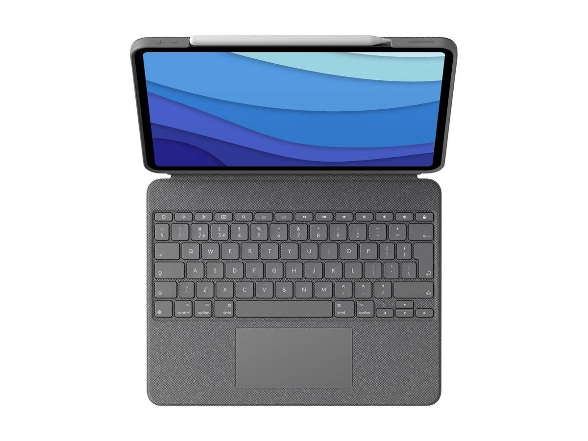 Logitech Combo Touch - Tastatur und Foliohülle - mit Trackpad - hinterleuchtet - Apple Smart connector - QWERTZ - Schwei