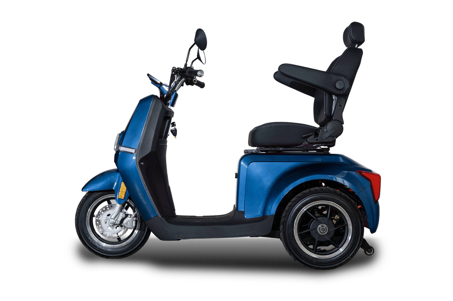 R5 Elektro-Dreiradroller 25 km/h - blau, ohne Überdachung