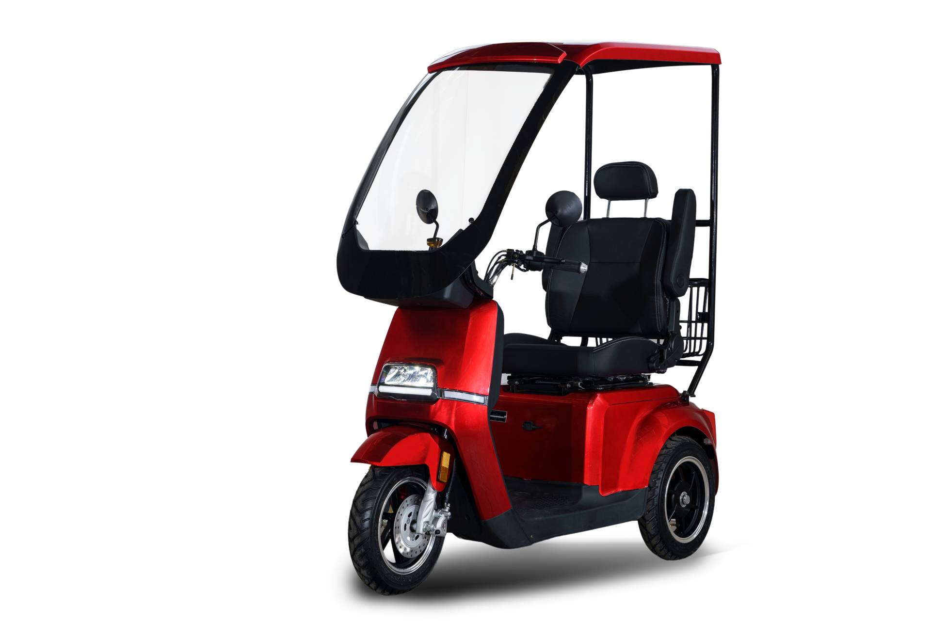 R5 Elektro-Dreiradroller 25 km/h - rot, mit extra Überdachung