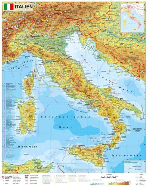 Italien physisch 1 : 1.600 000